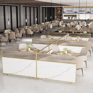 Partition Wall for Dining Booth, Low Partition for Hot Pot and Barbecue Bar, Aisle Fence, Iron Art, Long Glass Screen for Commercial Partition
