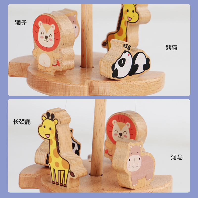 Materiales hechos a mano DIY adornos hechos a mano creativos regalos de cumpleaños de madera niños y niñas juguetes giratorios de animales pequeños