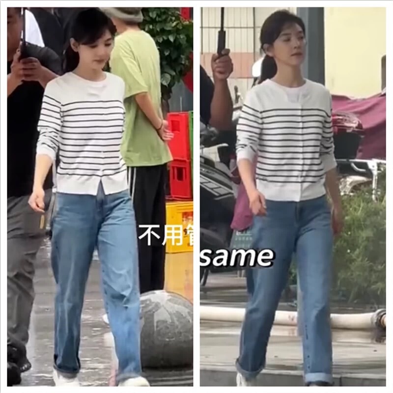 Retro Stripesd Knitted Cardigan for Women Spring & Fall New Loose and Versatile Chic Wool Outer Sweater Jacket Top