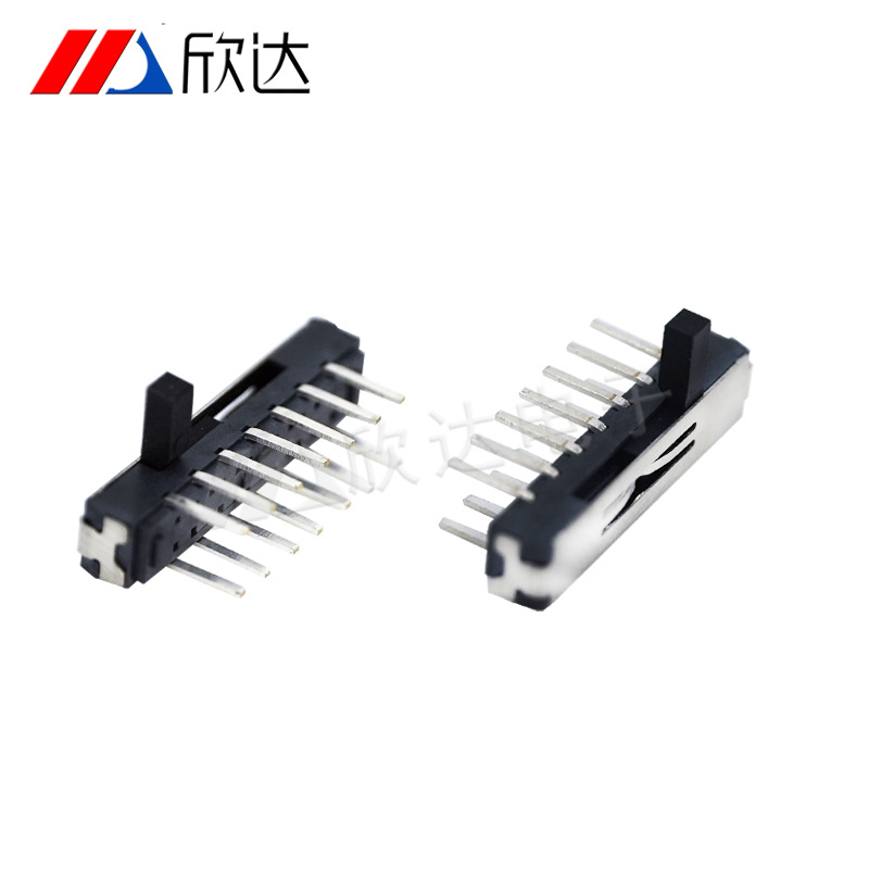 十四脚卧式-4H迷你拨动开关正拨14脚黑柄卧式贴片拨动开关可批发