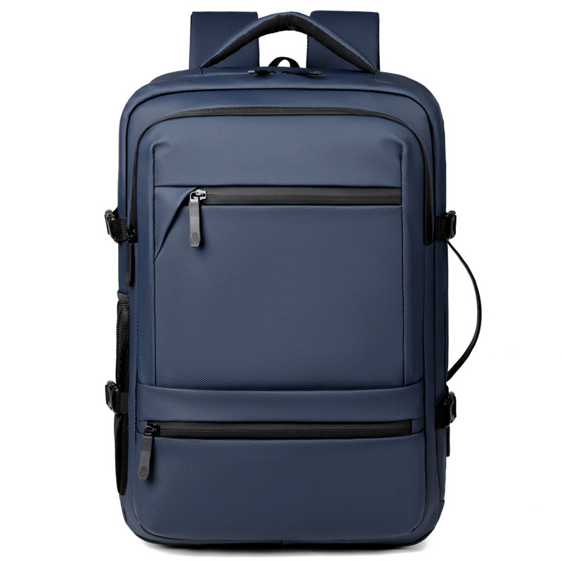 Mochila de negocios multifuncional para hombres, bolsa de computadora portátil con textura de película simple, mochila de gran capacidad para viajes de negocios de corta distancia