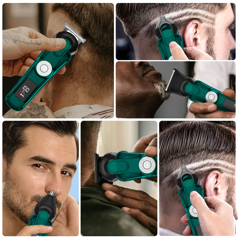 6 en 1 hombre multifuncional cortador de pelo eléctrico profesional casero recortador de pelo nasal máquina de afeitar conjunto de afeitar