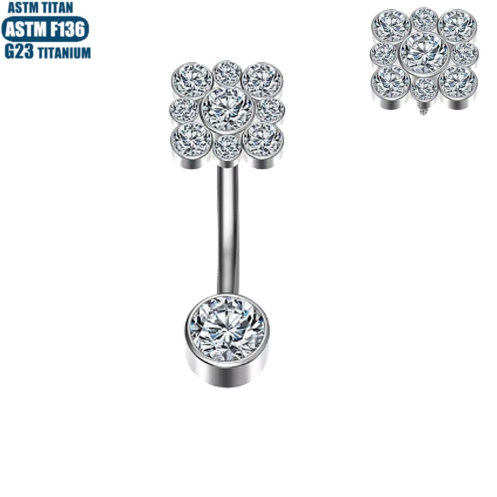 Pointed labret stud close-up product detail