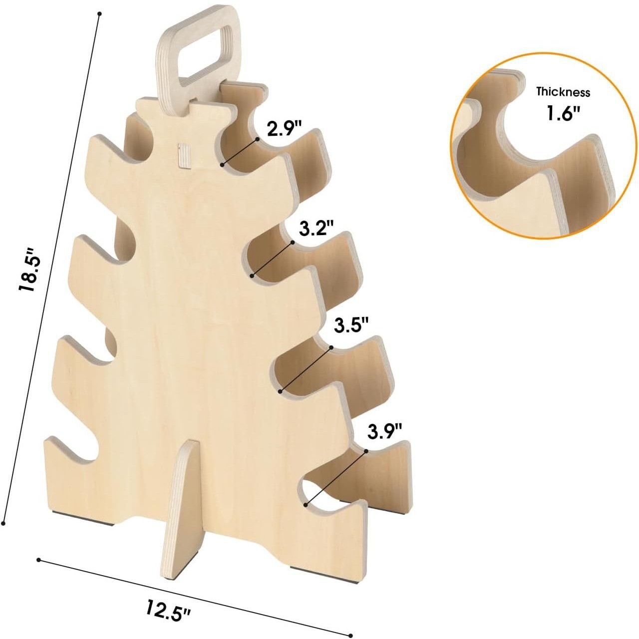 Pequeño soporte de mancuernas de madera soporte de mancuernas de entrenamiento de fuerza con manija soporte de almacenamiento de madera de entrenamiento de gimnasio en casa