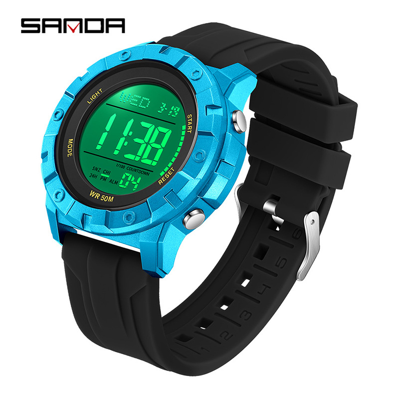 Sanda nuevo reloj electrónico SANDA reloj multifuncional para estudiantes masculinos y femeninos reloj electrónico de moda a prueba de agua al aire libre