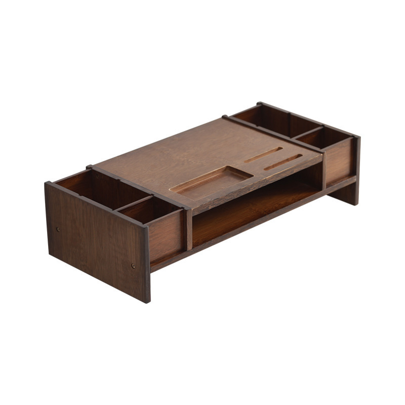 Soporte Elevador para Monitor de Computadora de Bambú, Elevador y Organizador, para Escritorio de Oficina