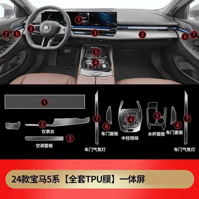 Central Control Modified Interior Film — Car interior film - 24-25-bmw-5-seriesi5-full-interior