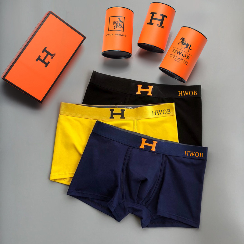 Hwob Brand Underwear Men's Modal Magnetic Moisture-Proof Boxer Briefs Men's Sports Boxer Briefs Large Size Gift Box