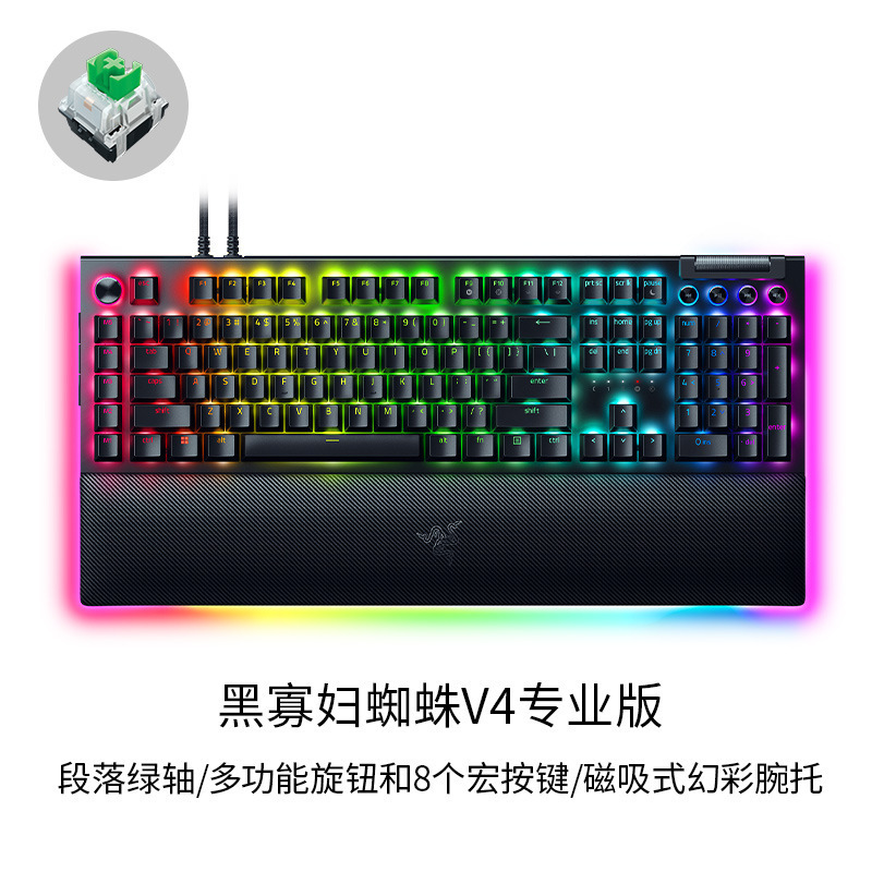 Razer Thundersnake Black Widow Spider V4 Professional E-sports Computer Game Mechanical Keyboard Luminous Magic Color Applicable