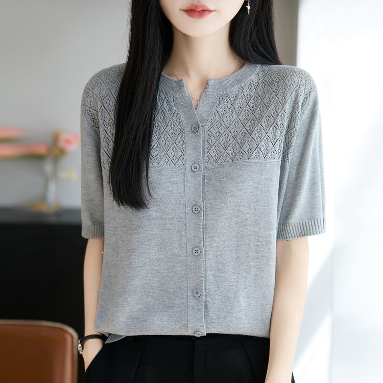 时尚2026冬季御姐风私服名媛女装兔毛圆领宽松型毛衣厂家直销
