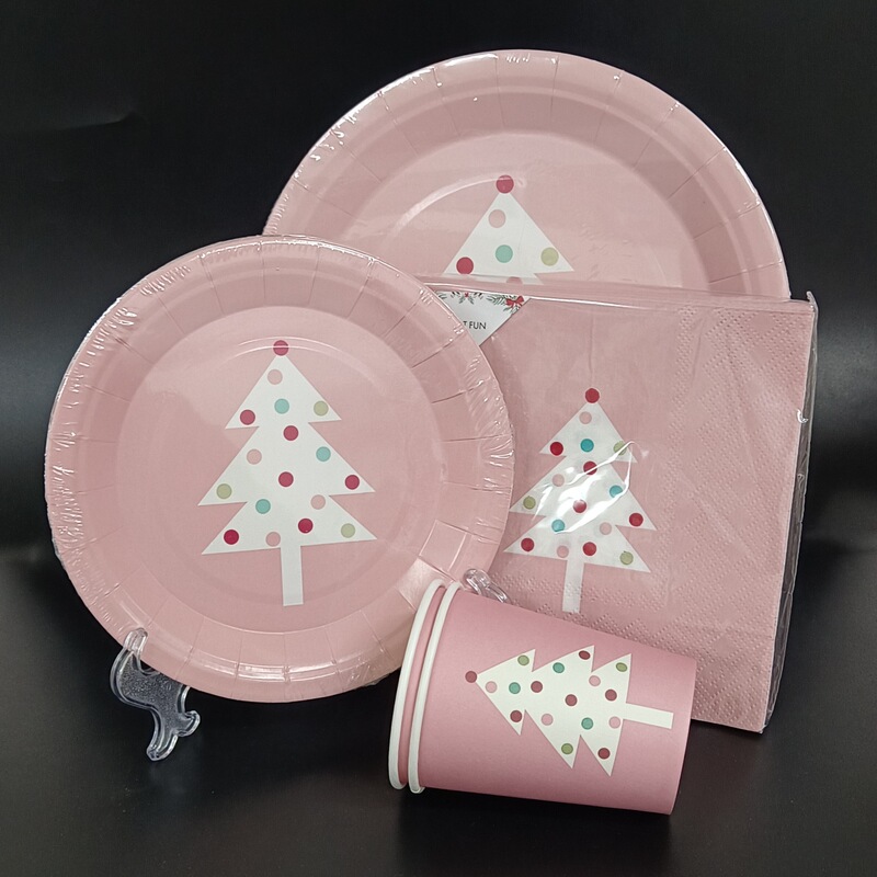 Biodegradable Christmas Paper Plates, Disposable Paper Plates, Paper Towels, Paper Cups, Holiday Party Series Set, Amazon Paper Dinner Plates