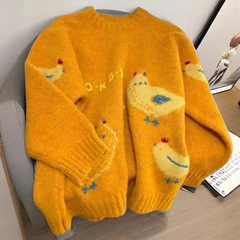 大朗针织衫工厂趣味卡通绣花女装针织软糯毛衣女秋冬外穿