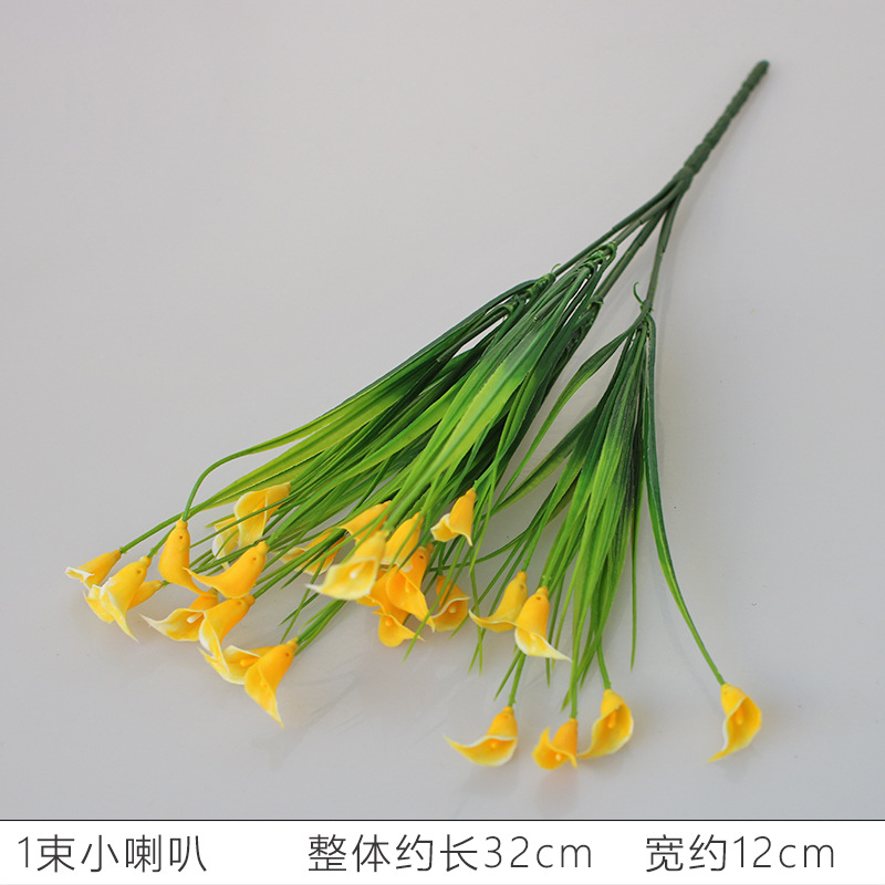 Venta al por mayor Mini simulación estrellado flor artificial planta verde bonsai planta decorativa pequeña flor de plástico sola planta de agua pequeño altavoz