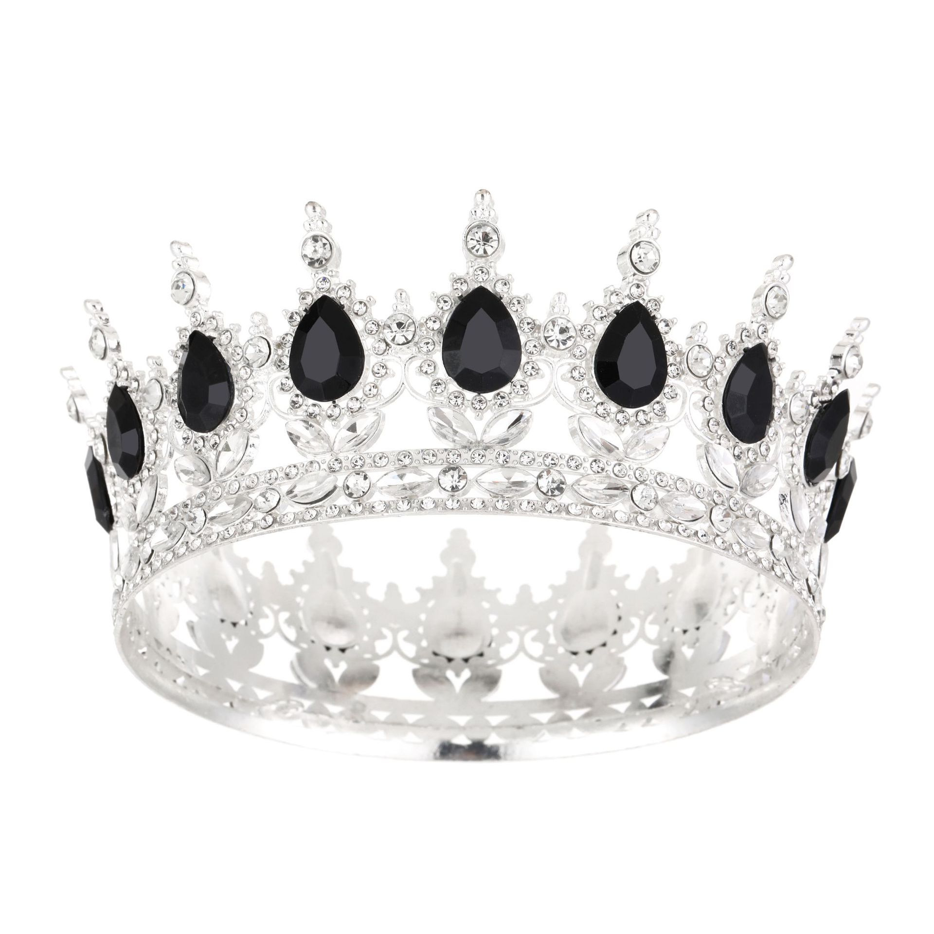 Europa y Estados Unidos cabeza de corona de novia barroca colorida de cristal peinado noble temperamento reina corona de fénix
