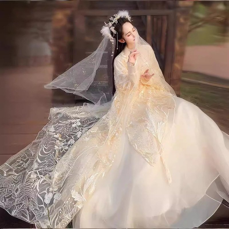 2026 New Original (Yue Chan) Jin-Style Hanfu for Women, Wei and Jin Chinese Style Set, Spring and Autumn, Ethereal Improved Version