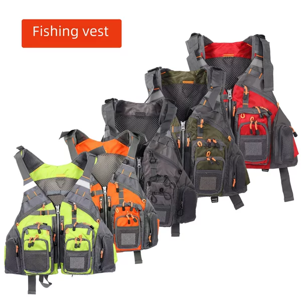 Fishing Vest, Flying Lure Vest, Fishing Suit, Adventure Breathable Multi-Functional Multi-Flap Pocket Pants Vest, Cross-Border Hot Sale