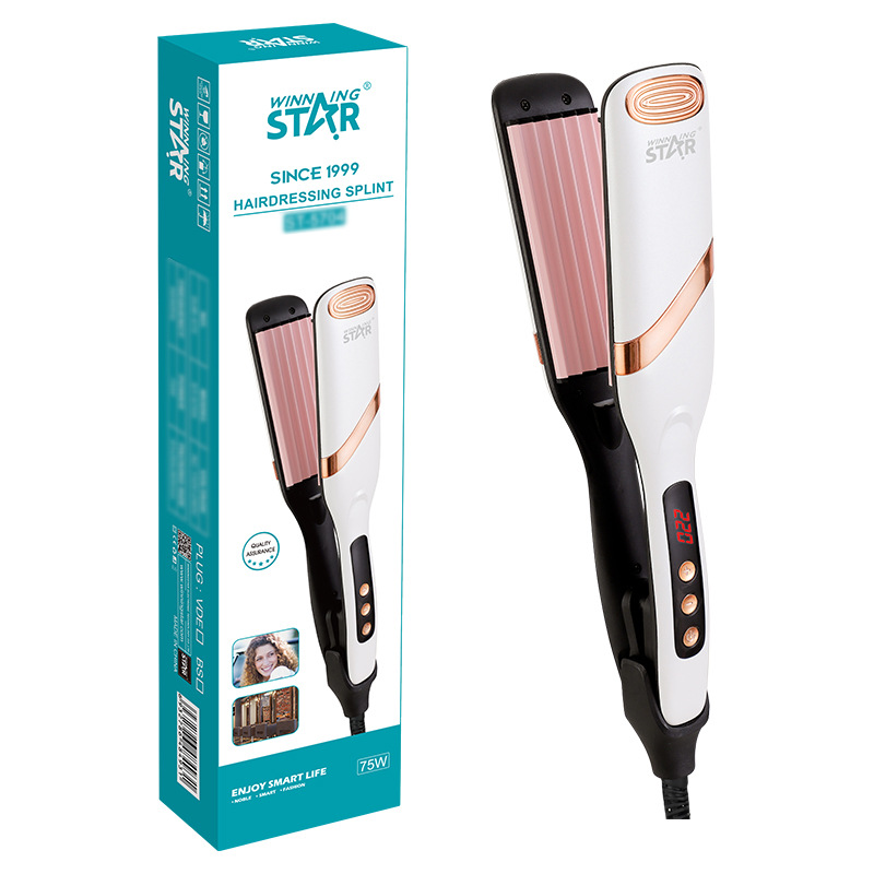 Plancha y voluminizador de cabello eléctrico para el hogar, éxito de ventas transfronterizo de Winningstar, que no daña el cabello, plancha de cerámica.