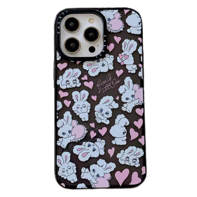 Cs Co-Branded Mobile Phone Case Black Naughty Little White Rabbit New Model Apple 15Promax Mobile Phone Case 16Promax