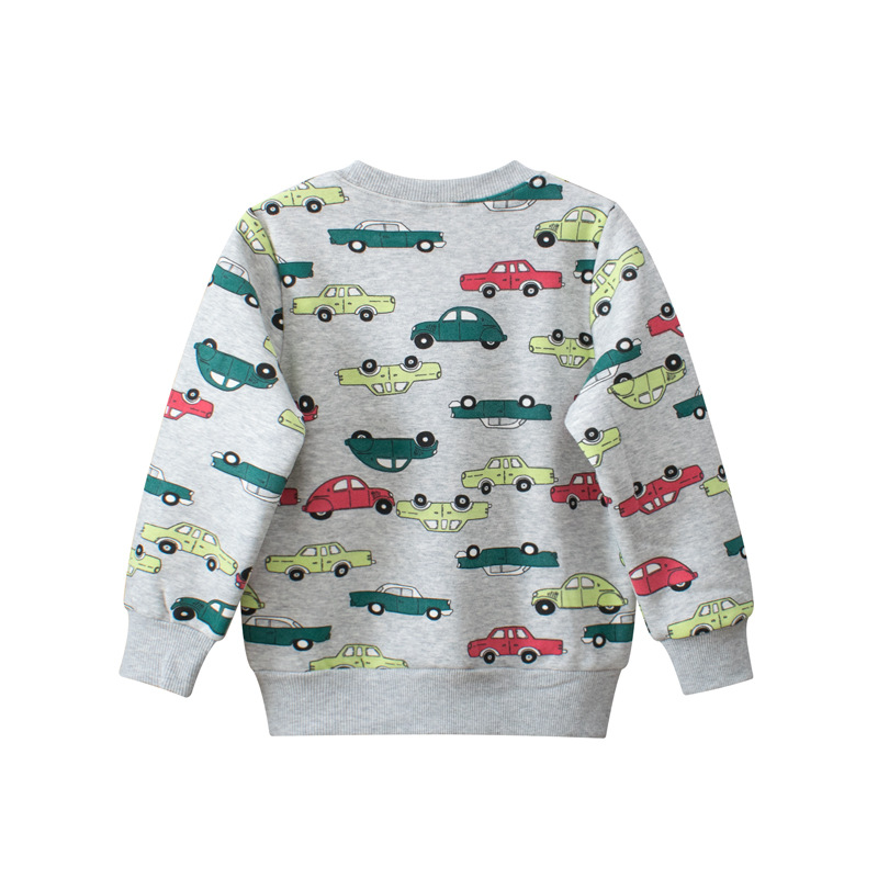 27 niños marca ropa para niños Otoño de los hombres de grano polar forrado de lana suéter de los niños de dibujos animados coche ropa de bebé entrega de una sola pieza