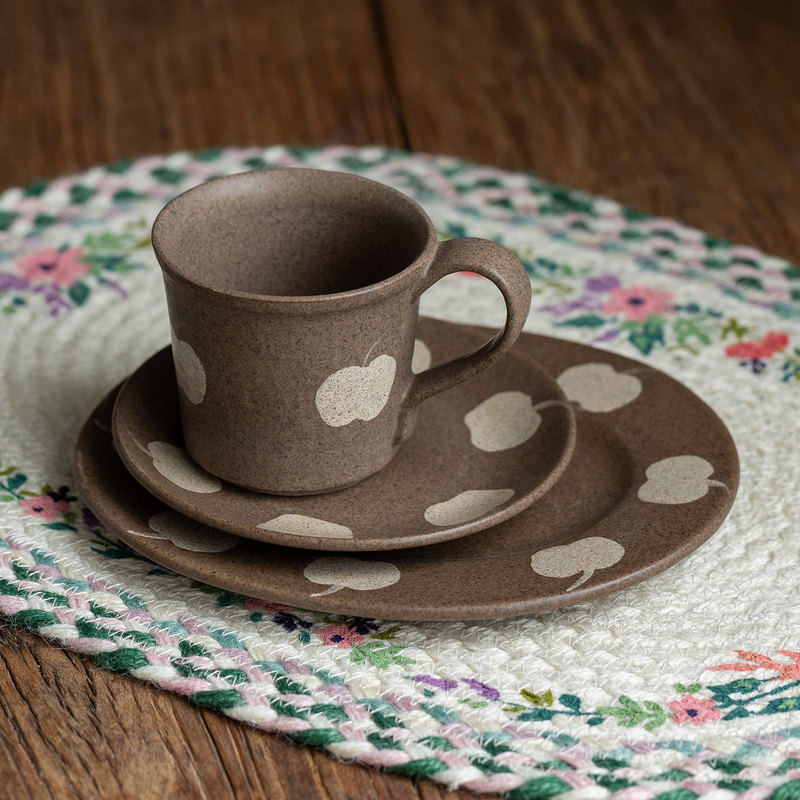 Wabi-Sabi Style Cream Apple Cute Mug Retro Rustic Ceramic Coffee Cup Tray Japanese Dessert Plate Tea Cup Water Cup Wabi-Sabi Style Cream Apple Cute Mug Retro Rustic Ceramic Coffee Cup Tray Japanese Dessert Plate Tea Cup Water Cup
