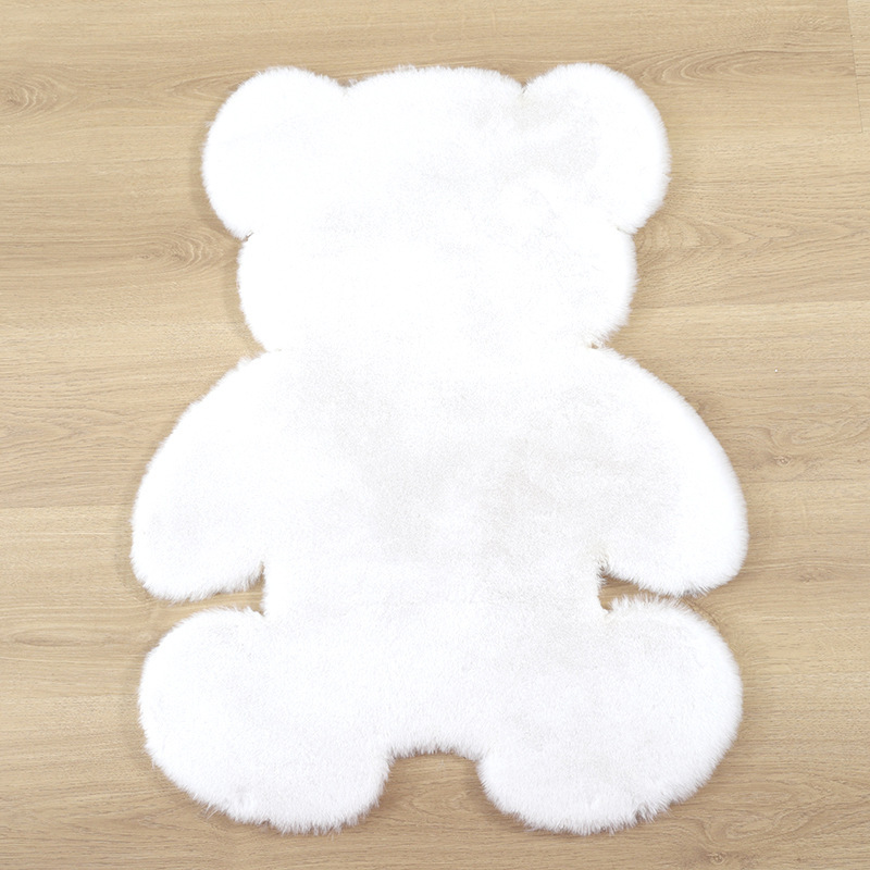 Alfombra de piel sintética de conejo de Amazon, diseño de dibujos animados, para sofá, dormitorio, mesita de noche, ventana, habitación infantil, alfombra de suelo de peluche, bonita y divertida image 8