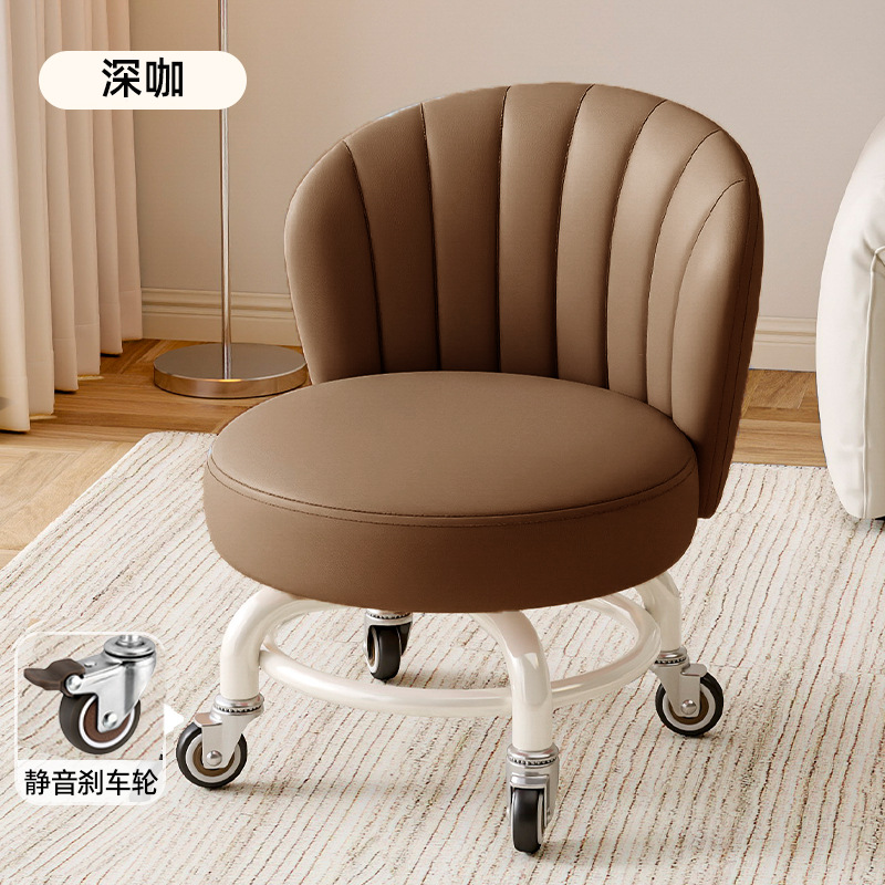 Rueda universal móvil pequeño taburete giratorio con respaldo taburete con polea para bebés pequeños taburete bajo para cambiar zapatos taburete simple antideslizante image 14