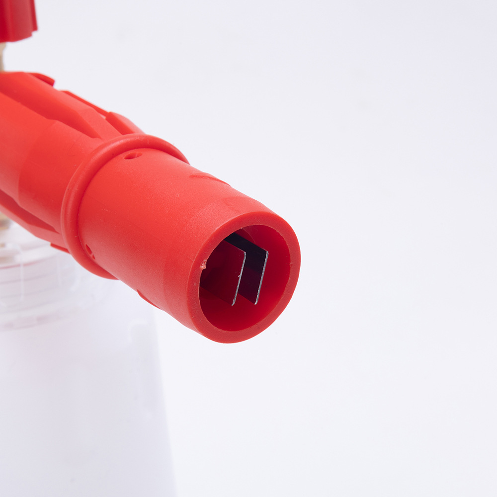 No. 4 aluminum red PA high-pressure washer transparent foam spray bottle, adjustable spray bottle, 1 liter large capacity, specialized for car washing