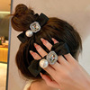 Fashionable universal ponytail with bow, hair accessory, Korean style