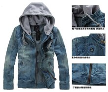 Men's Jeans Jacket coat hooded Winter Jackets 男带帽夹克C095