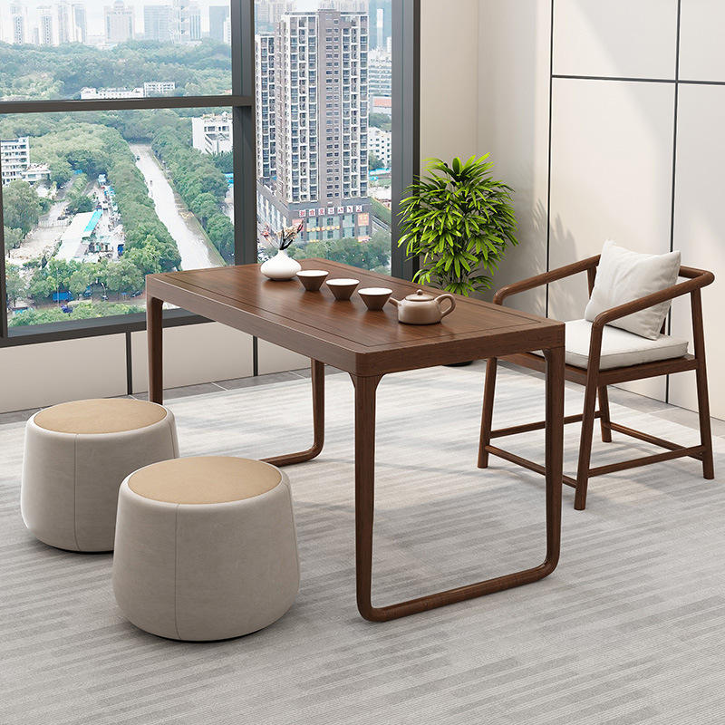 [핫 추천] 송무 140 티 테이블 + 티 체어 + 푹신한 스툴*2