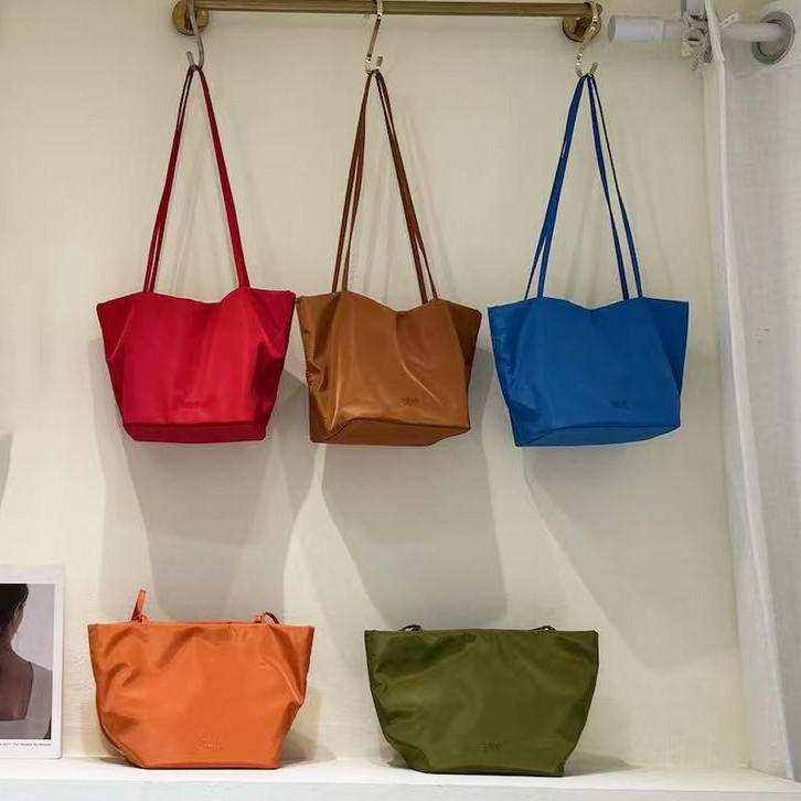Korean Style Nylon Market Tote Bag For Women - Versatile Lightweight Commuter Bag, Large Capacity Shoulder Bag, Underarm Bucket Bag