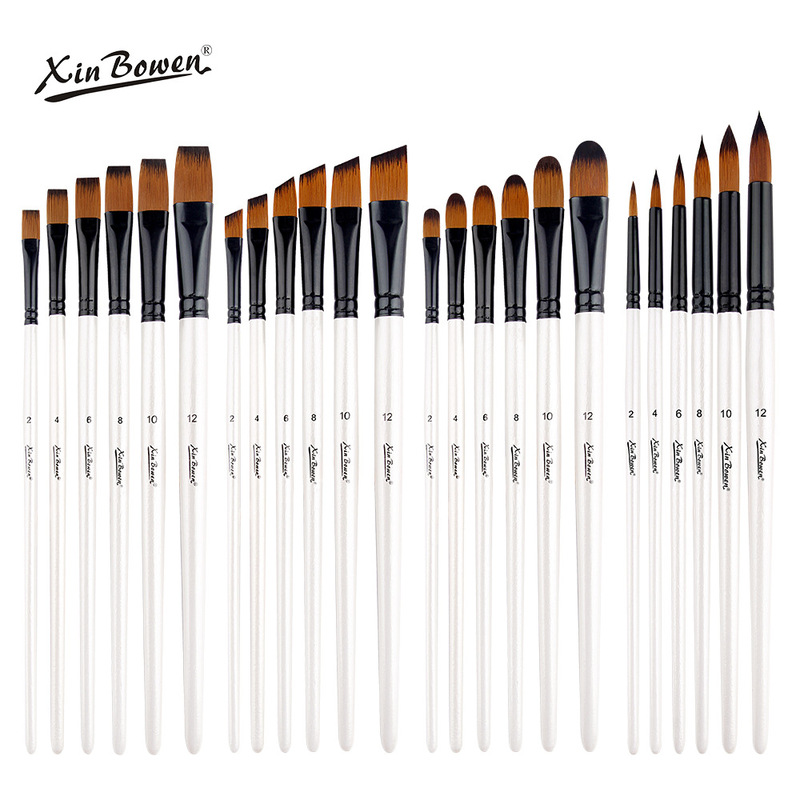 Cross-border nylon wool brush water chalk acrylic brush 6 sets Children diy painting oil painting brush wholesale