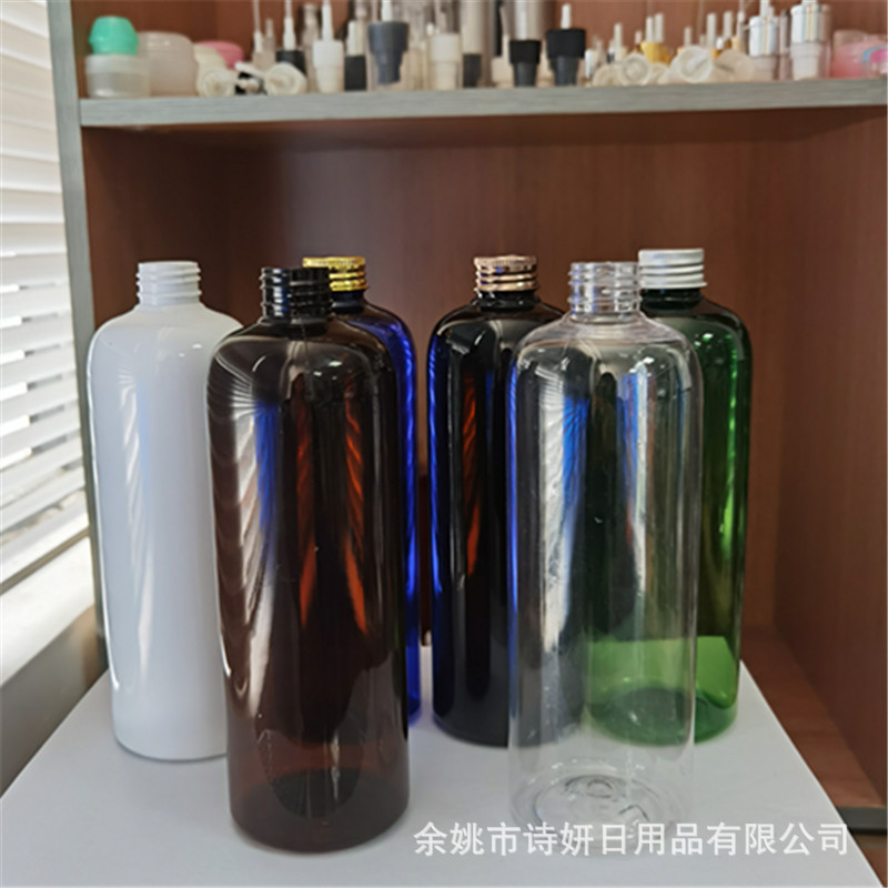 500ml圆柱透明纯露铝盖瓶爽肤水洁肤水分装瓶pet塑料日用空瓶