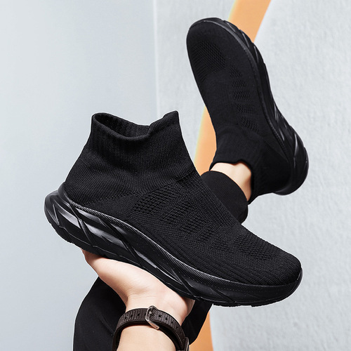 Women's shoes New casual sneaker running soft-sole slip-on shoes Korean trend flying knitted one-pair pair shoes