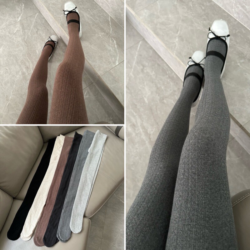 Slimming Fleece-Lined Wheat Twist Pattern Pantyhose, Warm Leggings, Straight Pantyhose, Outerwear Pantyhose, Wholesale