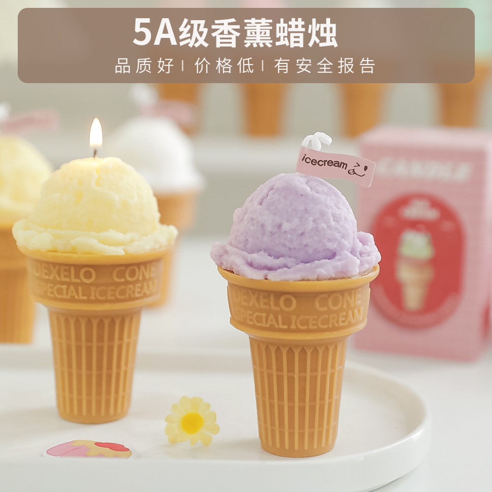 Velas de helado hechas a mano estilo creativo perfumes regalos vela atmósfera sensación de regalo mano al por mayor vela de incienso