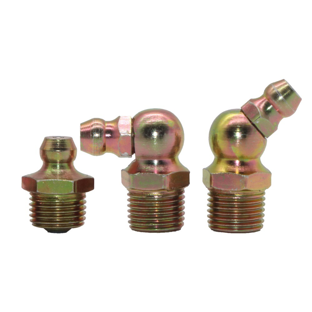 生产厂家直销铁镀彩锌1/8-27直型45度90度黄油枪配件黄油嘴油杯