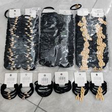 基础皮筋5根装贴标 弹力莲藕节打底基础橡发圈二元店货源批发