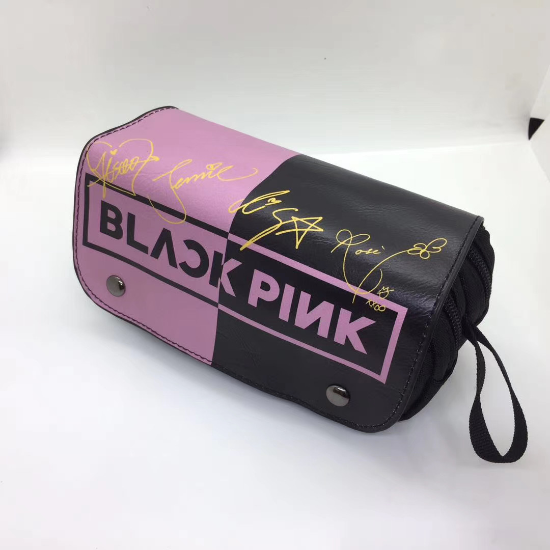Star Idol Double Zipper Pencil Bag Primary and Secondary School Double Layer Large Capacity Stationery Box Storage Bag Pencil Box Bag