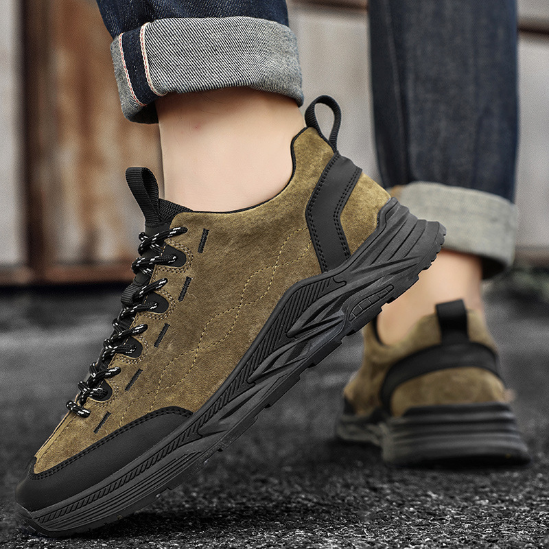 High-Quality Two-Layer Pigskin Comfortable and Breathable Outdoor Hiking Shoes with Soft Sole and Cushioning, Sports-Style Trekking Shoes High-Quality Two-Layer Pigskin Comfortable and Breathable Outdoor Hiking Shoes with Soft Sole and Cushioning, Sports-Style Trekking Shoes