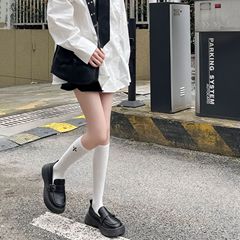 Embroidered calf sock, Korean-inspired pure cotton, Korean-inspired trendy long socks, JK dark girl, internet celebrity socks