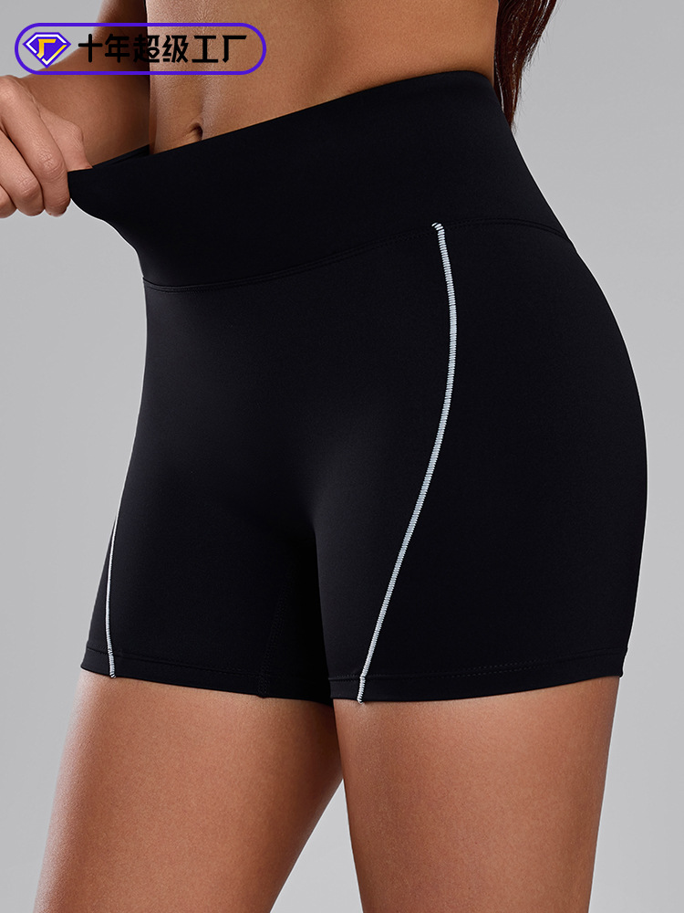 Nuevos pantalones cortos de yoga desnudos transfronterizos de primavera y verano para mujeres correr y acondicionarse ajustados de cintura alta y caderas deportivas bottom pants