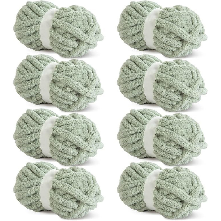 Amazon Cat Tail Ice Strip Yarn Super Thick Chenille Wool Yarn Chunky Yarn for Knitting and Crochet Fancy Styles