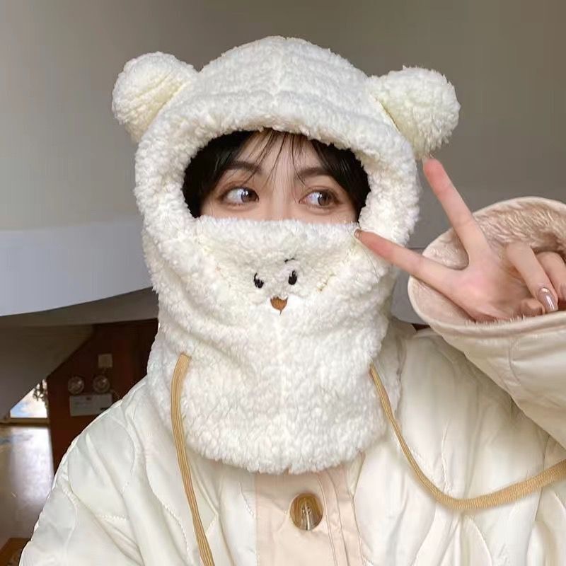 帽子の女性の冬の3つのセットのマフラーの一体の保温のぬいぐるみの手袋の親子のかわいい萌えウサギの耳の帽子の耳の保護|undefined