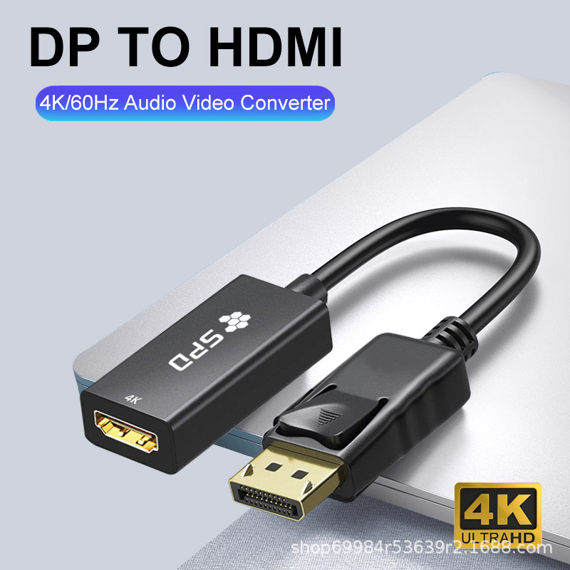 (2개) DP TO HDMI 비디오 자동차 HD 4K60HZ G3987 안드로이드 자동차 내비게이션 헤드 레스트