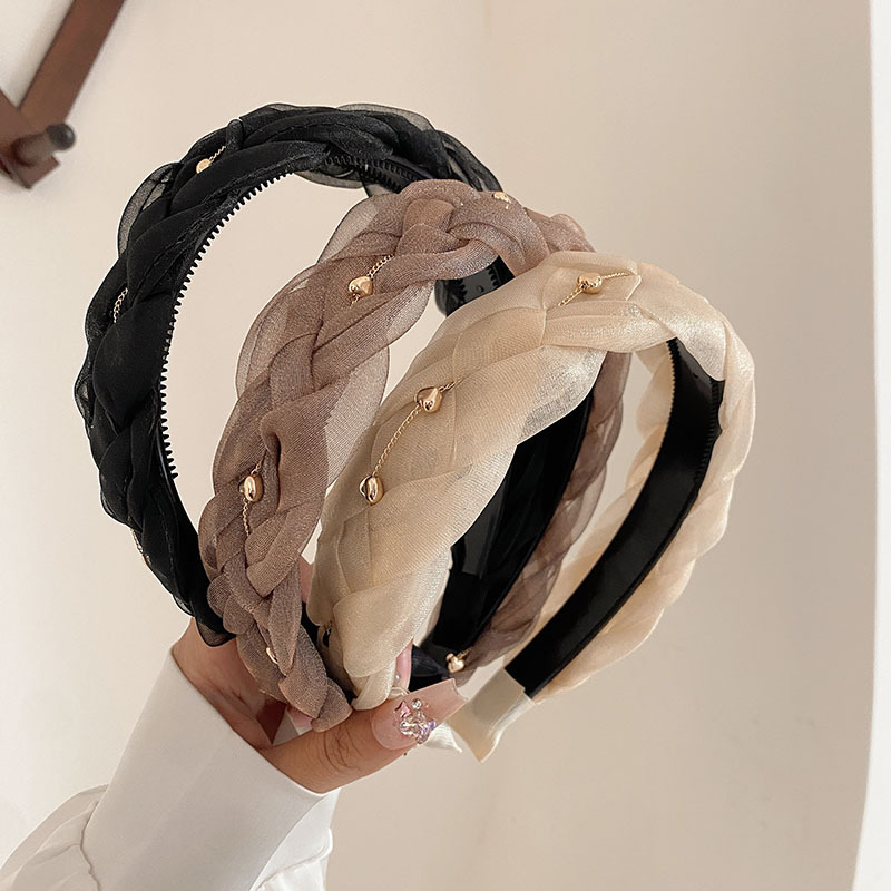 Sweet Heart Shape Twist Gauze Hair Band display picture 2