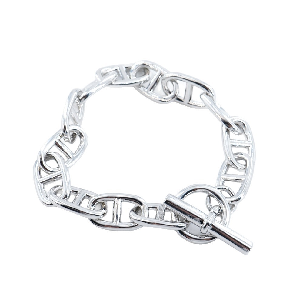 Pulsera de aleación con diseño de nariz de cerdo, estilo retro, resistente, con cierre OT, pulsera hip-hop, accesorio de mano personalizado para hombre, de moda, estilo celebridad de internet. image 6