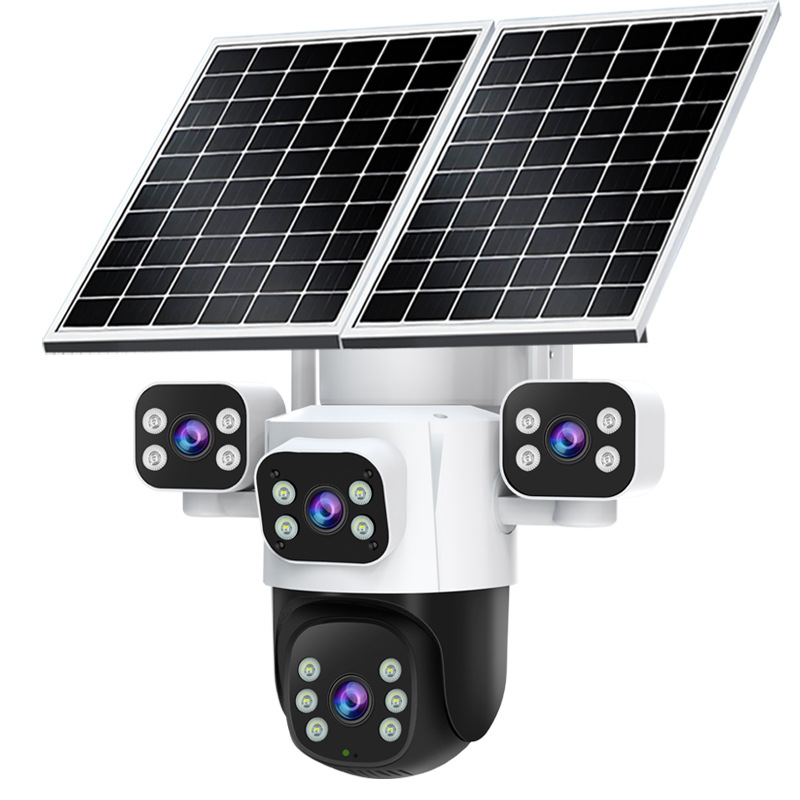Cámara de monitoreo solar 4G al aire libre con visión nocturna 360 grados de rotación de teléfono móvil bidireccional intercomunicación de suministro de energía