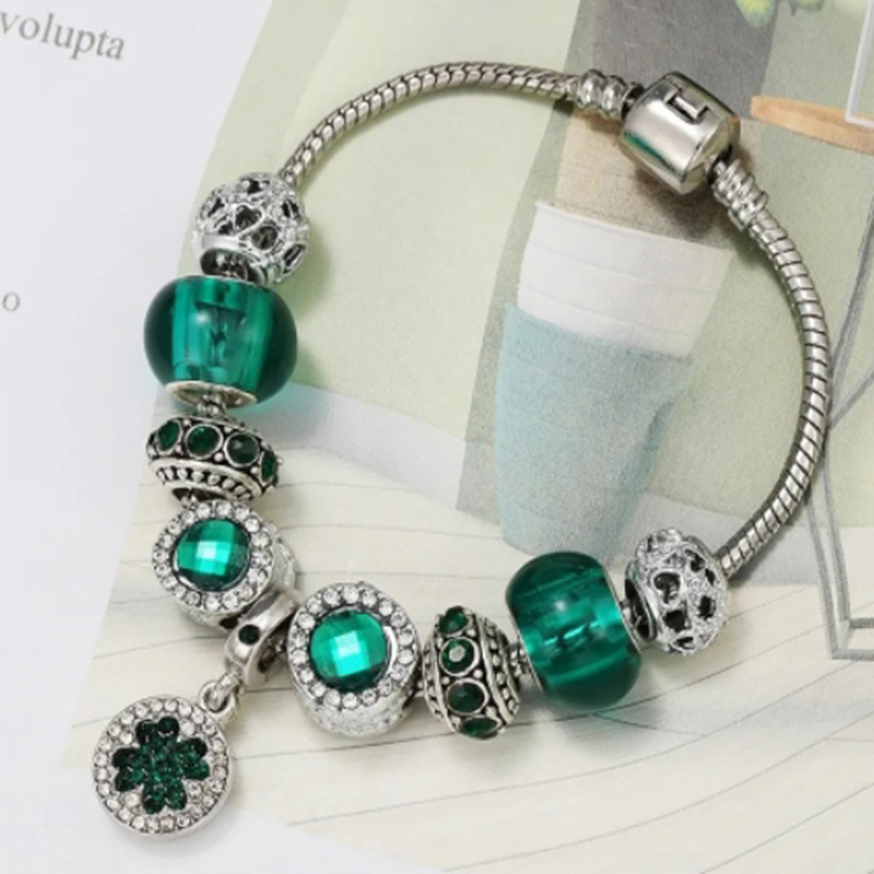 Panjia hot classic bracelet DIY green Opal luxury beaded fashion jewelry manufacturers spot wholesale