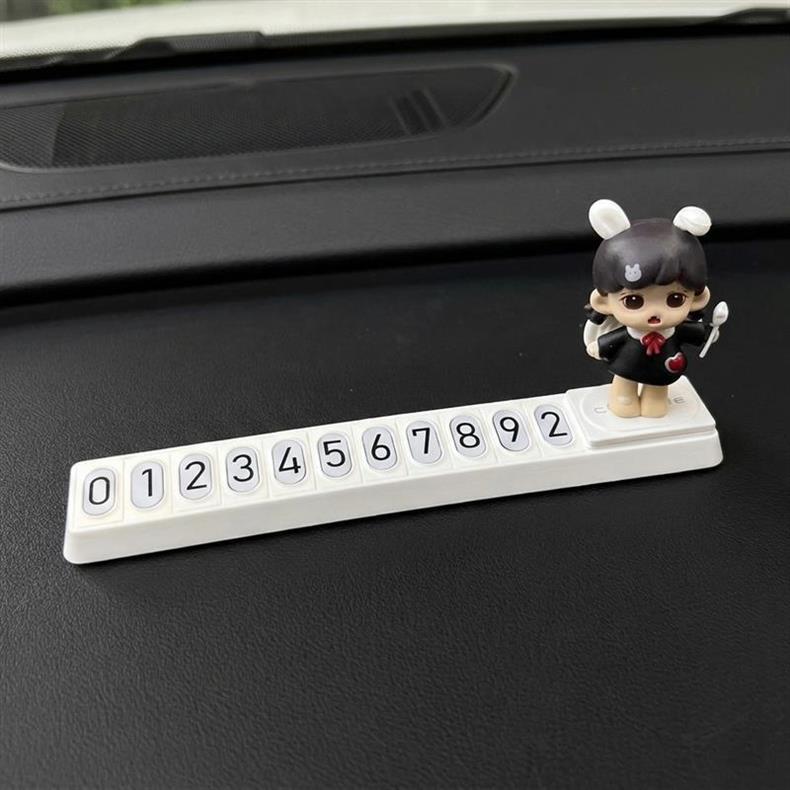 Cute Car Temporary Parking Number Plate 2025 New Model Zoraa for Girls, Phone Number Card Decoration